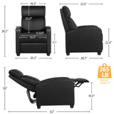 Yaheetech Recliner Chair PU Leather Recliner Sofa Home Theater Seating with Lumbar Support Overstuffed High-Density Sponge Push Back Recliners Armchair for Living Room Yaheetech