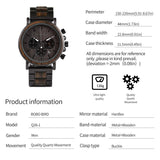 2win Mens Wooden Watches Luxury Stainless Steel Wood Watch for Men Chronograph Quartz Watches 2win