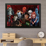 NEGEKFKX 4 Pack Halloween Diamond Art Kits for Adults Beginners,Horror Diamond Painting Kits for Adults,5D Full Drill DIY Diamond Dot Gem Art Kit Wall Home Decor Arts Craft 12x16 inch NEGEKFKX