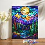 obterie Mountains Paint by Numbers Kit for Adults Beginner Sun Oil Painting Kit Adult Paint by Number Kits on Canvas DIY Painting for Beginners Art by Numbers for Gifts Home Wall Decor 16x20 Inch obterie