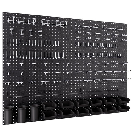 INCLY 48x36 Inch Metal Peg Board Kit with 1/4" Pegboard Hooks Accessories, 6PCS Peg Board Panels and 234PCS Black Pegboard Wall Organizer Tool Storage System for Garage Workbench Shed INCLY