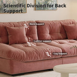 Cloud Modular Sectional Sofa,Scrub Velvet Minimalist Sofa Couch for Living Room, Curved Couch,Modern LoveSofa with 2 Pillows 3 Seater for Apartment Office Studio, Deep Seat Couches (Pink, 89inch) WJShome