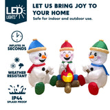Joiedomi 6 FT Long Christmas Inflatable Snowman with Campfire, 3 Pack Small Snowman with Built-in LEDs Christmas Blow Up Yard Decoration with Light for Xmas Party Outdoor, Garden, Lawn Winter Decor Joiedomi