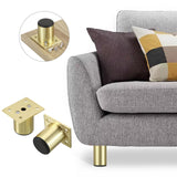 Sumnacon 4PCS Aluminium Alloy Furniture Legs - Round Adjustable Sofa Legs Furniture Cabinet Legs, 2 Inch Funiture Feet for Cabinet Desk Table Chair Sofa Bed, Gold Sumnacon