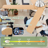 Sofucor 52 Inch Ceiling Fans with Lights and Remote, 7000 CFM 5 Blades Low Profile Ceiling Fan, Modern LED Ceiling Fans for Bedroom Living Room Outdoor, Reversible, Noiseless, Light Wood Grain Sofucor