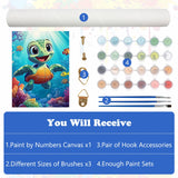 MEIYUDA Turtle Paint by Numbers Kit for Adults, Sea Turtle Paint by Numbers for Beginners, DIY Acrylic Oil Painting by Number on Canvas Without Frame for Home Wall Decor Gift 12x16in MEIYUDA