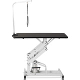 petgroomingtable 42.5 Inch Hydraulic Pet Dog Grooming Table Drying Table Heavy Duty Stainless Steel Frame with Adjustable Arm and Noose 330 lbs Capacity Height Range 21-36 Inch petgroomingtable