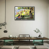 5D（A Sunday Afternoon on The Island of La Grande Jatte）Georges Seurat Diamond Painting Kits for Adults Kids, Full Drill Round Crystal Rhinestone Diamond Art Craft Canvas for Home Wall Deco(12X16Inch) Red Mills