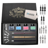 Trustela Calligraphy Set For Beginners, 3 Calligraphy Pens, 4 Ink Bottle 15ml, 20 Calligraphy Nibs, 1 Calligraphy Pen Holder, Dip Pen Set, Gift For Men, Women And Kids, Calligraphy Kit For Beginners Trustela