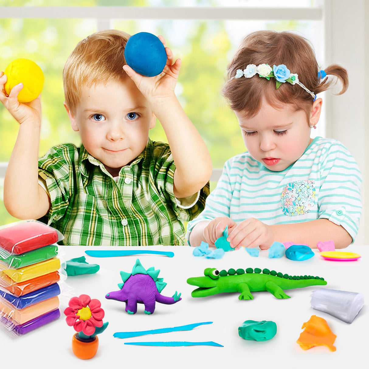 Air Dry Clay 100 Colors, Modeling Clay for Kids, DIY Molding Magic Clay, Gift for Kids YOPINSAND