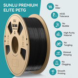 SUNLU Official Elite PETG Filament 1.75mm - 1kg(2.2lbs) Strong 3D Printer Filament, 1.75mm Dimensional Accuracy +/- 0.02mm, 320 Meters, Black YOOPAI