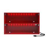 FUQIAOTEC LED Shoe Storage Box, 2-Tier Red Wood Stackable Shoe Box with Clear Door and App Control, Display Sneakers Organizer Box with USB Interface and Music Playback FUQIAOTEC