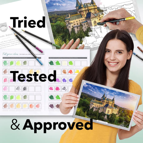 Castle Arts Castles Colouring Book | 36 Stunning Castles Curated by in-House Artists to Focus The Mind | with Colour Reference Guide | No Show-Thru Artist Grade Paper | Frameable Landscape A4 Size Castle Art Supplies