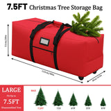 7.5 ft Christmas Tree Storage Bag, Heavy Duty Rolling Xmas Tree Bag with Reinforced Handles and Wheels, Large Storage Container for Trees and Decorations, Red GHYKL