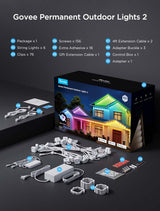 Govee Permanent Outdoor Lights 2, 100ft RGBIC Outdoor Lights with 72 LED Lights, IP67 Waterproof, 100 Scene Modes with 40lm White for Outdoor Decorations, Works with Alexa, Google Assistant, White Govee