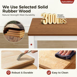 Sophia & William 5 Piece Dining Table Set for 4, Wood Kitchen Table and Chairs,Space-Saving Farmhouse Dining Sets,Walnut & White Sophia & William