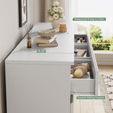 Jocoevol Modern White 9 Drawer Dresser for Bedroom, Simply Chest of Drawers, Wood Storage Dresser with Deep Drawers for Living Room Hallway Entryway, White Jocoevol