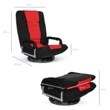 Best Choice Products Swivel Gaming Chair 360 Degree Multipurpose Floor Chair Rocker for TV, Reading, Playing Video Games w/Lumbar Support, Armrest Handles, Adjustable Backrest - Black/Red Best Choice Products