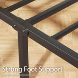 Fluest Twin Bed Frame with Headboard and Footboard, Metal Twin Bed Frame with Under Bed Storage, All-Metal Support System, No Box Spring Needed, Easy Assembly,Rustic Brown Fluest