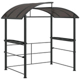 Outsunny 8' x 5' Grill Gazebo Shelter with Interlaced Vented Polycarbonate Roof, Outdoor BBQ Canopy with Side Shelves, Steel Frame for Garden, Patio, Backyard, Dark Gray Aosom