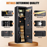 8-12 Gun Safe for Rifles and Pistols,biometric Fingerprint Lock,No Assembly Required,Fireproof Gun Safe for Home with Removable Gun Shelf,Alarm System,Silent Mode ZZXCBB
