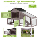 GUTINNEEN Chicken Coop Mobile Chicken House On Wheel Outdoor Rabbit Hutch for 2-4 Chickens 67"(Blown) GUTINNEEN