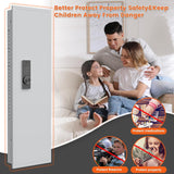 53" Tall Hidden Wall Safe with Fingerprint Lock - Fireproof & Waterproof, Dual Alarm System, 3 Adjustable Shelves, Magnetic Slot & Key Hooks - Modern White Steel Construction opentiny