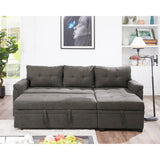 Naomi Home Jenny Tufted Sectional Sofa Sleeper with Storage Chaise, Pull-Out Couch with Storage, Sectional Sofa Bed, L-Shaped Reversible Sleeper Sofa with Storage, Dark Brown, Velvet Naomi Home