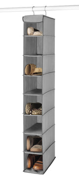 Whitmor Hanging Shoe Shelves - 8 Section - Closet Organizer - Grey Whitmor