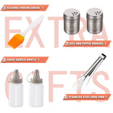 Puraville Charcoal Barbecue Grill, 13.7 Inches Non-Stick Korean BBQ Grill, Portable Stainless Steel Charcoal Stove for Home Party Outdoor Camping AdikeMicegen