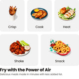 Chefman TurboFry Touch Dual Air Fryer, Maximize The Healthiest Meals With Double Basket Capacity, One-Touch Digital Controls And Shake Reminder For The Perfect Crispy And Low-Calorie Finish Chefman