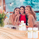 Qilery 12 Sets Gift Boxes with Ribbon for Sublimation Tumbler Gift Boxes for 12oz, 20oz, 30oz Glass Exhibition Boxes Tumbler Boxes for Shipping Cup Boxes Gift Packaging Box for Tumbler Cup (White) Qilery