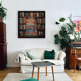 Vintage Bookshelf Puzzles for Adults 1000 Pieces, Book Flower Jigsaw Puzzle Bookshelf Library, Retro Aesthetic Puzzle Art, Difficult Challenging Hard Puzzle for Book Lovers PICKFORU