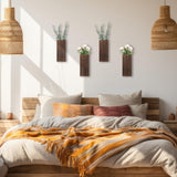 Ziliny 4 Pack Wood Wall Planter for Dried Flowers and Artificial Greenery Indoor Plants Holder, Wood Wall Decor Wooden Pocket Vase Modern Farmhouse Wall Hanging Planter for Living Room Bedroom Home Ziliny