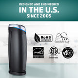 GermGuardian 5-In-1 HEPA Air Purifier for Home, Large Rooms Up To 915 Sq. Ft. with HEPA Pet Air Filter, UV-C Light & Odor Reduction, AC5250PT, 28" Tower, Black GermGuardian