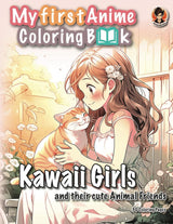 My first Anime Coloring Book: Kawaii Girls and their cute Animal Friends WoodArtSupply