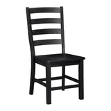Lexicon Dining Chairs Set of 2, Dining Chairs with Solid Wood Legs and Footrest, High Ladder Back Farmhouse Dining Chairs, Wooden Dining Room Chairs, Black Lexicon