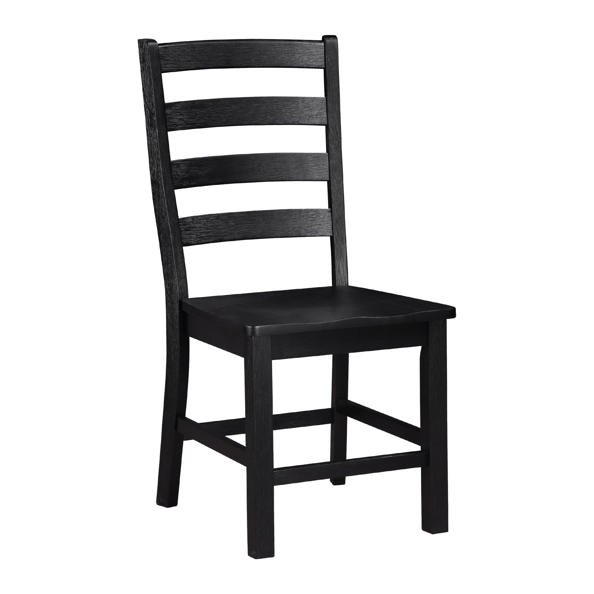 Lexicon Dining Chairs Set of 2, Dining Chairs with Solid Wood Legs and Footrest, High Ladder Back Farmhouse Dining Chairs, Wooden Dining Room Chairs, Black - WoodArtSupply