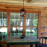 Fivess Lighting Rustic Farmhouse Plug in Pendant Light with 15ft Cord, On/Off Switch, Wood & Metal Cage Adjustable Chains Industrial Mini Hanging Fixture for Kitchen Island Sink Bar Farmhouse, Black Fivess Lighting