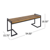 Christopher Knight Home Noel Outdoor Industrial Acacia Wood and Iron Bench, Teak Finish/Black Metal Christopher Knight Home
