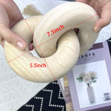 S-SNAIL-OO 2-Link Wood Chain / Knot Décor, Hand Carved Boho Bead Home Shelf Decor Suitable for Bedroom, Living Room, Coffee Table, Black S-SNAIL-OO