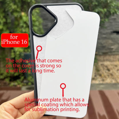 JUSTRY 5 Sets Sublimation Blanks Phone Case Bulk Covers Compatible with iPhone 16, 6.1-Inch, 2 in 1 2D DIY Blanks Case Soft Rubber Cover + Inserts Matte,Easy to Sublimate Customized Sub