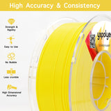 YXPOLYER PLA+ Filament Food Safe PLA Plus Food-Grade 1.75mm 3D Printing Filament 1kg 2.2lbs with PC Reusable Spool fit AMS System and Most FDM 3D Printers, Yellow yxpolyer