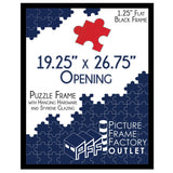 19.25x26.75-1.25" Flat Black Puzzle Frame - Showcase Your Art and Puzzles with Modern Elegance - Hardware and Plexiglass Included PictureFrameFactoryOutlet