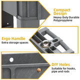 DWVO Utility Service Cart on Wheels, 550 lbs Capacity, 40 x 17 Inch Rolling Work Carts with Wheels, 2 Shelf Heavy Duty Plastic Cart Suitable for Warehouse, Garage, School & Office, Cleaning, Gray DWVO