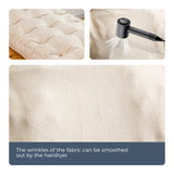 MAXYOYO 6“ Daybed Futon Mattress Window Seat Cushion, Beige, Velvet Thick Floor Futon Mattress, Long Cushion Sleeping Pad for Couch, Portable Roll Up Camping Mattress MAXYOYO