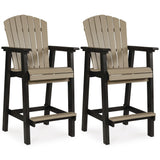 Signature Design by Ashley Fairen Trail 30" HDPE Durable Outdoor Barstool, 2 Count, Black & Brown Signature Design by Ashley