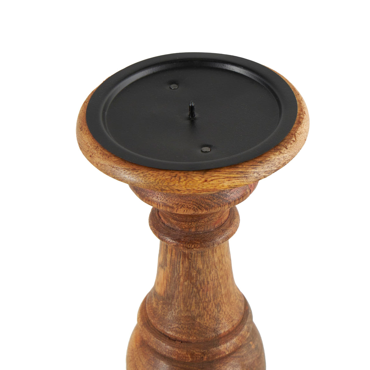 Deco 79 Mango Wood Decorative Candle Holder Turned Style Pillar Candle Stand, Set of 3 Candlestick Holder 10",8",6"H, Brown Deco 79