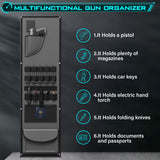 5-6 Rifle Gun Safe, Biometric Gun Safe, 57" Long Gun Safe for Rifles and Pistols, Quick Access Gun Cabinet for Rifles and Shotguns with Backlit Touch Keypad, Dual Alarm System, 3 Gun Racks Luzfuego