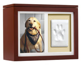 Pearhead Pet Photo Memory Box and Impression Kit for Dog or Cat Paw Print, Clay Paw Print Urn, Pet Memorial, Espresso Pearhead